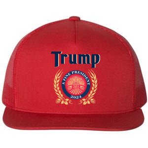 Trump A Fine President 2024 Flat Bill Trucker Hat