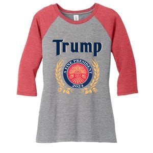 Trump A Fine President 2024 Women's Tri-Blend 3/4-Sleeve Raglan Shirt