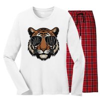 Touchdown American Football Game Day Thanksgiving Tiger Cool Women's Long Sleeve Flannel Pajama Set 