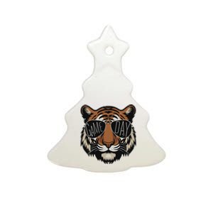 Touchdown American Football Game Day Thanksgiving Tiger Cool Ceramic Tree Ornament