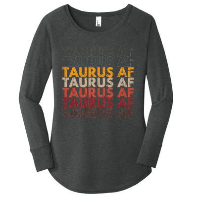 Taurus AF For Wo Funny Zodiac Sign Gift Women's Perfect Tri Tunic Long Sleeve Shirt