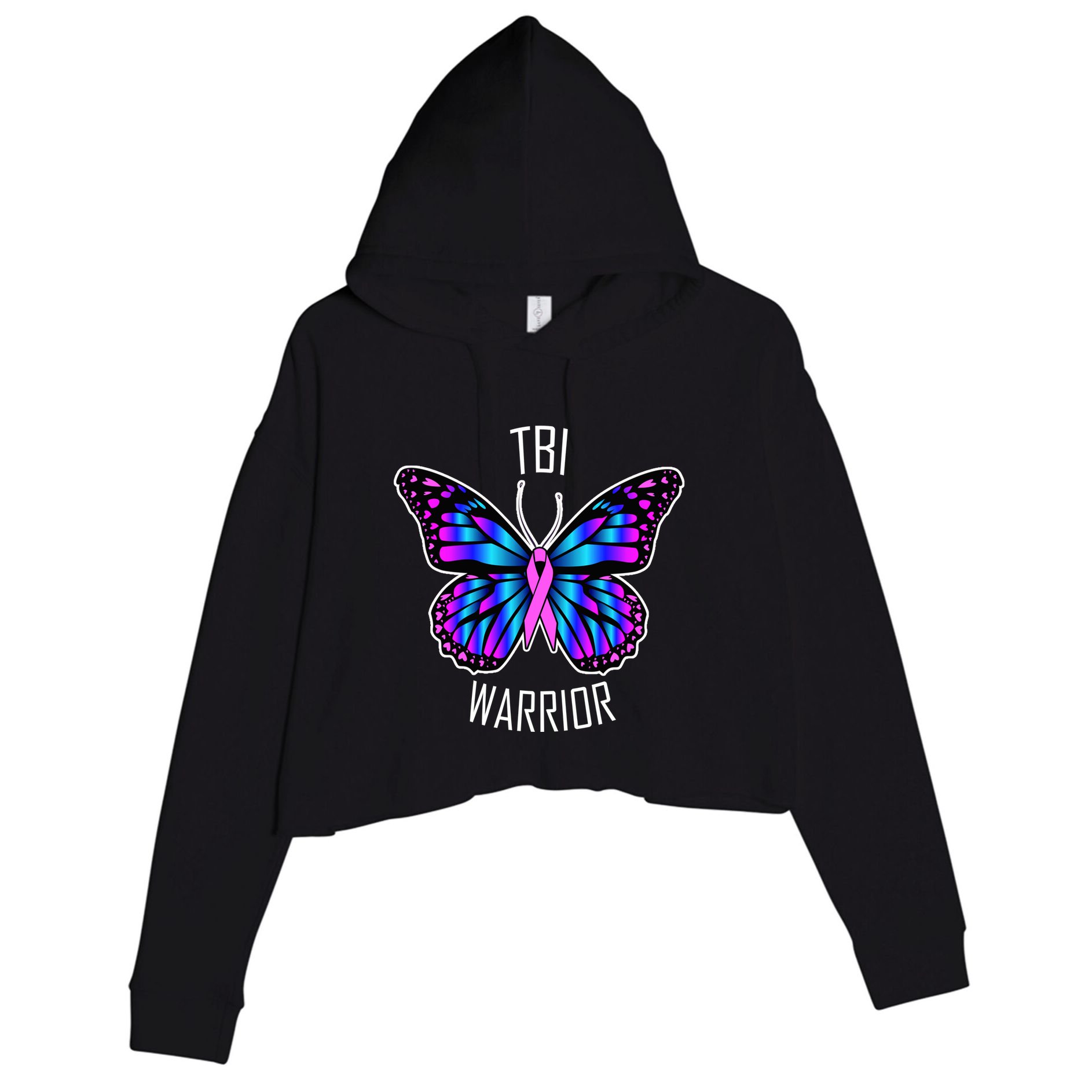 TBI Awareness Gift Great Gift Traumatic Brain Injury Present Cool Gift Crop Fleece Hoodie