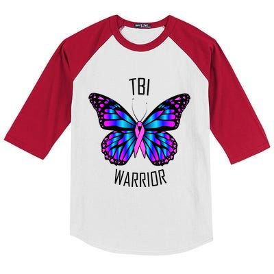 TBI Awareness Gift Great Gift Traumatic Brain Injury Present Cool Gift Kids Colorblock Raglan Jersey