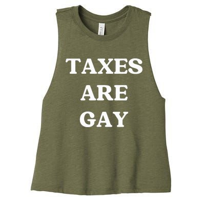 Taxes Are Gay Lgbtq+ Rights Taxation Equality Women's Racerback Cropped Tank