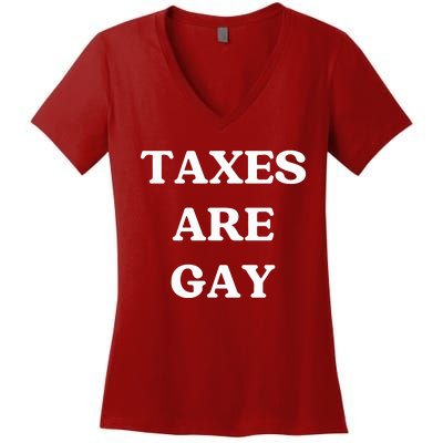 Taxes Are Gay Lgbtq+ Rights Taxation Equality Women's V-Neck T-Shirt