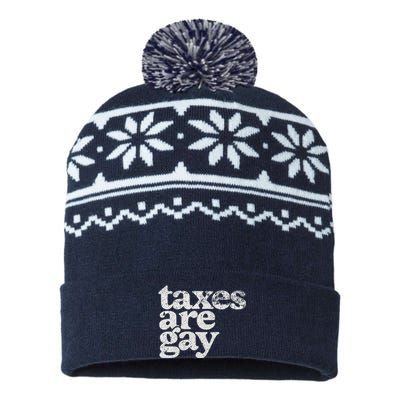 Taxes Are Gay Sarcastic Sayings USA-Made Snowflake Beanie