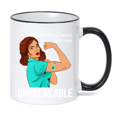 Tee Awareness Gift Ovarian Cancer Warrior Unbreakable Gift 11oz Black Color Changing Mug