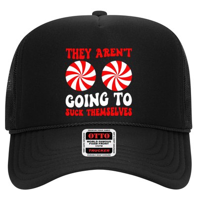 They ArenT Going To Suck Themselves Groovy Christmas Couple Trucker Hat