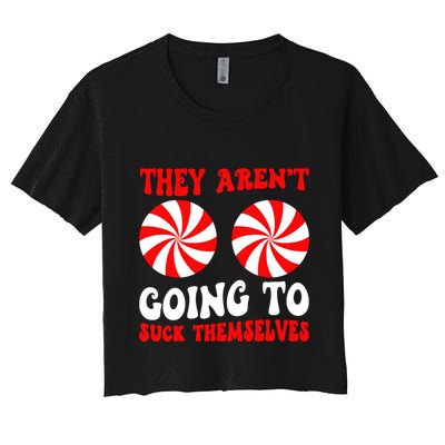 They ArenT Going To Suck Themselves Groovy Christmas Couple Crop Top