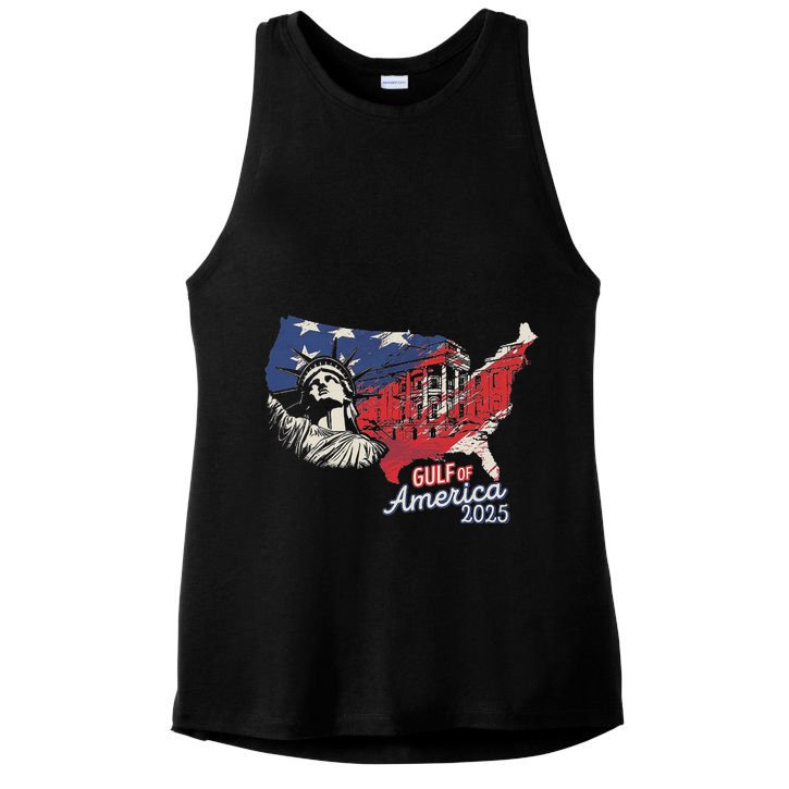 Trump AmericaS Gulf Mexico President Trump 2025 American Ladies PosiCharge Tri-Blend Wicking Tank