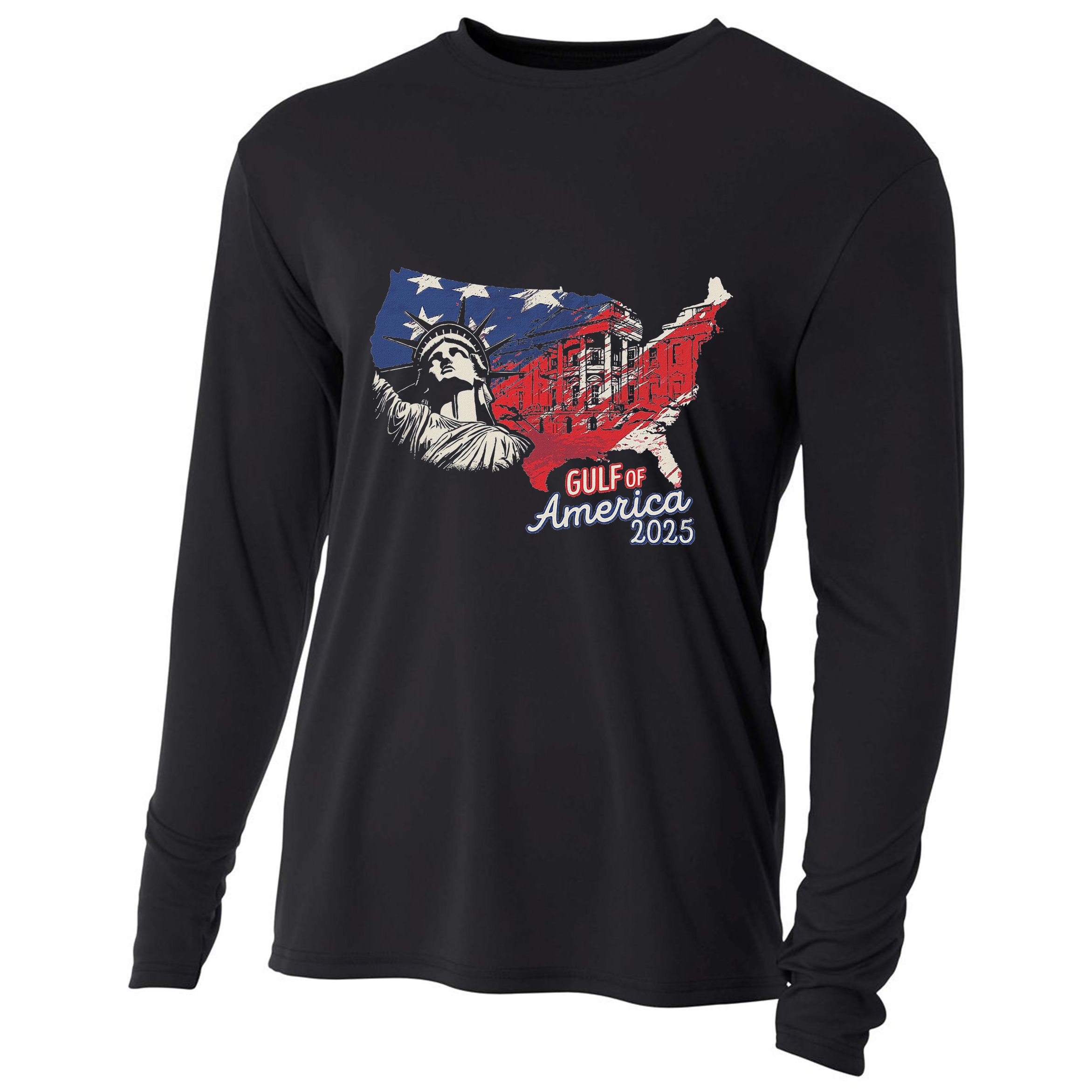 Trump AmericaS Gulf Mexico President Trump 2025 American Cooling Performance Long Sleeve Crew