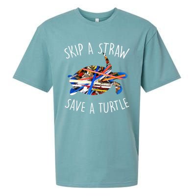 Turtles Are Great Skip A Straw And Save One Gift Idea Gift Sueded Cloud Jersey T-Shirt