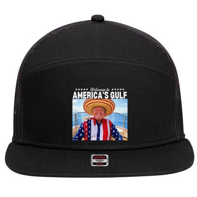 Trump AmericaS Gulf Mexico President Trump Sombrero 7 Panel Mesh Trucker Snapback Hat