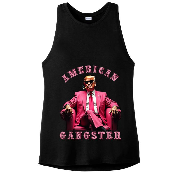 Trump American Gangster 47th President Ladies PosiCharge Tri-Blend Wicking Tank