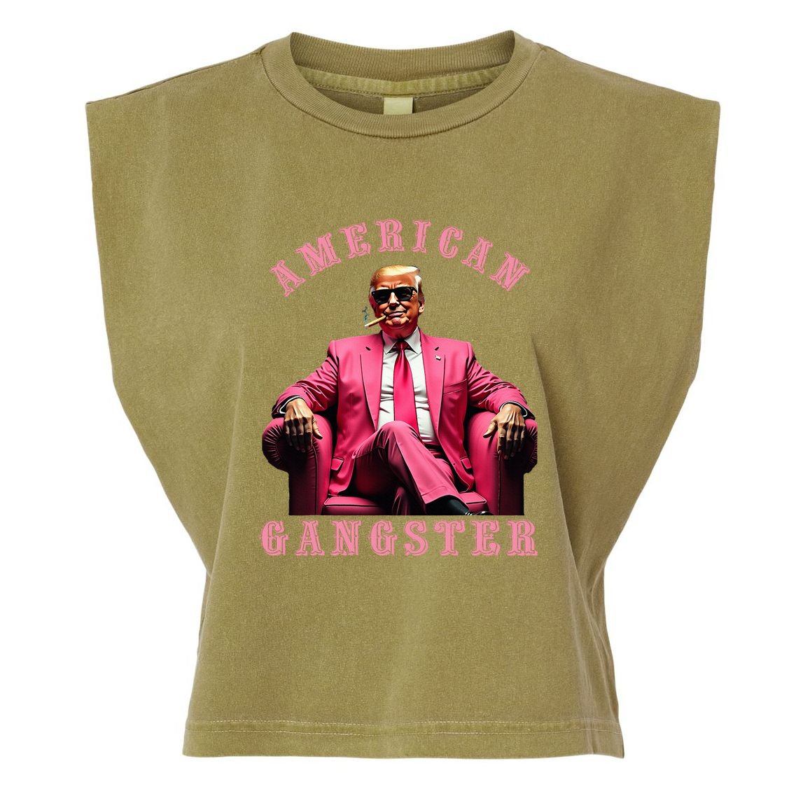 Trump American Gangster 47th President Garment-Dyed Women's Muscle Tee