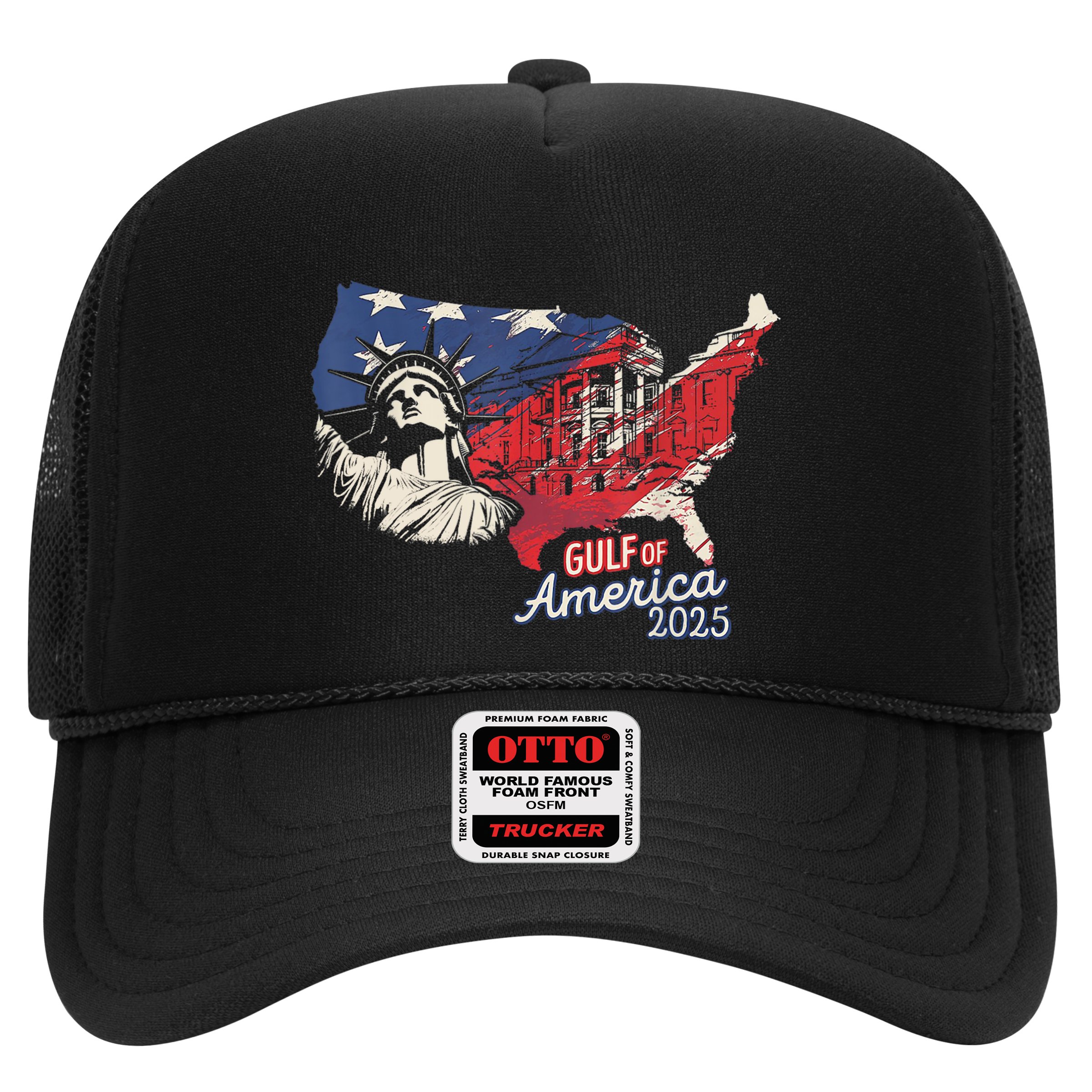 Trump AmericaS Gulf Mexico President Trump 2025 American Trucker Hat
