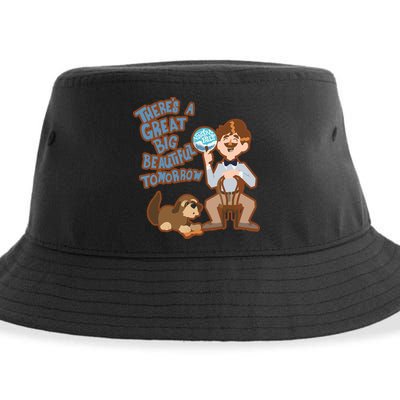 Theres A Great Big Beautiful Tomorrow Men And Dog Sustainable Bucket Hat