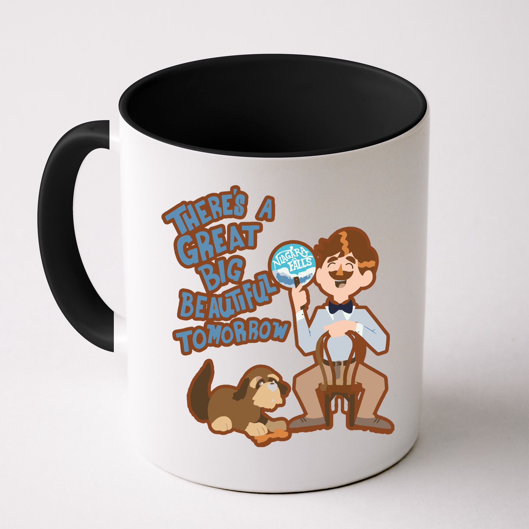Theres A Great Big Beautiful Tomorrow Men And Dog Mug