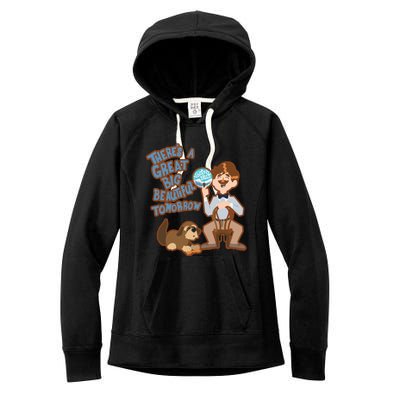 Theres A Great Big Beautiful Tomorrow Men And Dog Women's Fleece Hoodie