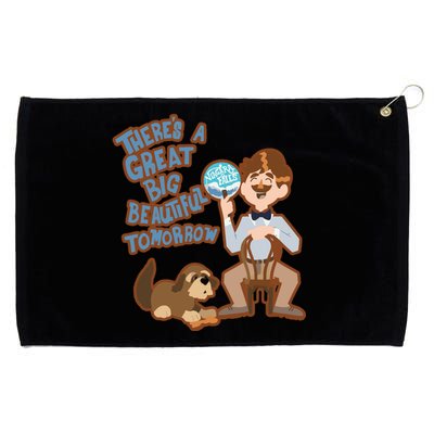 Theres A Great Big Beautiful Tomorrow Men And Dog Grommeted Golf Towel