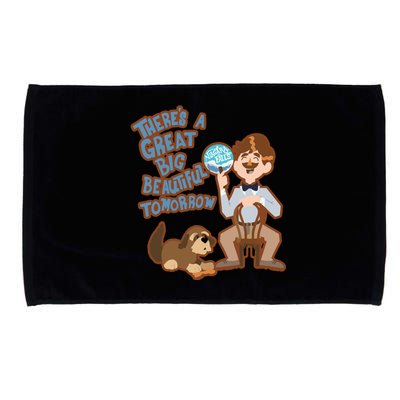 Theres A Great Big Beautiful Tomorrow Men And Dog Microfiber Hand Towel