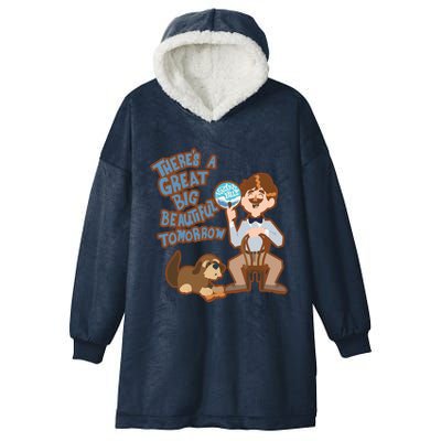 Theres A Great Big Beautiful Tomorrow Men And Dog Hooded Wearable Blanket