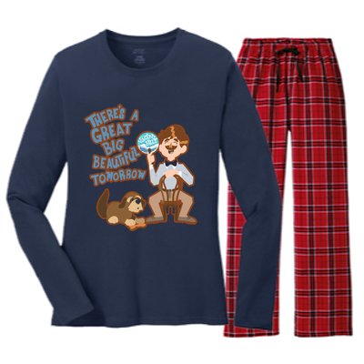 Theres A Great Big Beautiful Tomorrow Men And Dog Women's Long Sleeve Flannel Pajama Set 