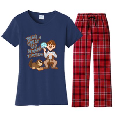 Theres A Great Big Beautiful Tomorrow Men And Dog Women's Flannel Pajama Set