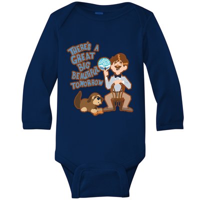 Theres A Great Big Beautiful Tomorrow Men And Dog Baby Long Sleeve Bodysuit