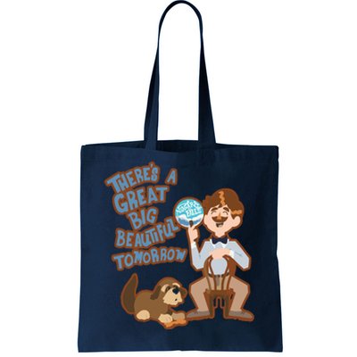 Theres A Great Big Beautiful Tomorrow Men And Dog Tote Bag