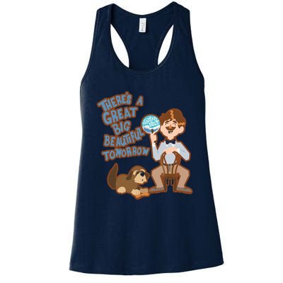 Theres A Great Big Beautiful Tomorrow Men And Dog Women's Racerback Tank