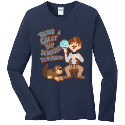 Theres A Great Big Beautiful Tomorrow Men And Dog Ladies Long Sleeve Shirt