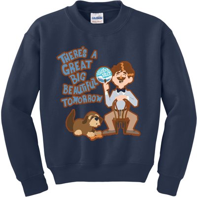 Theres A Great Big Beautiful Tomorrow Men And Dog Kids Sweatshirt