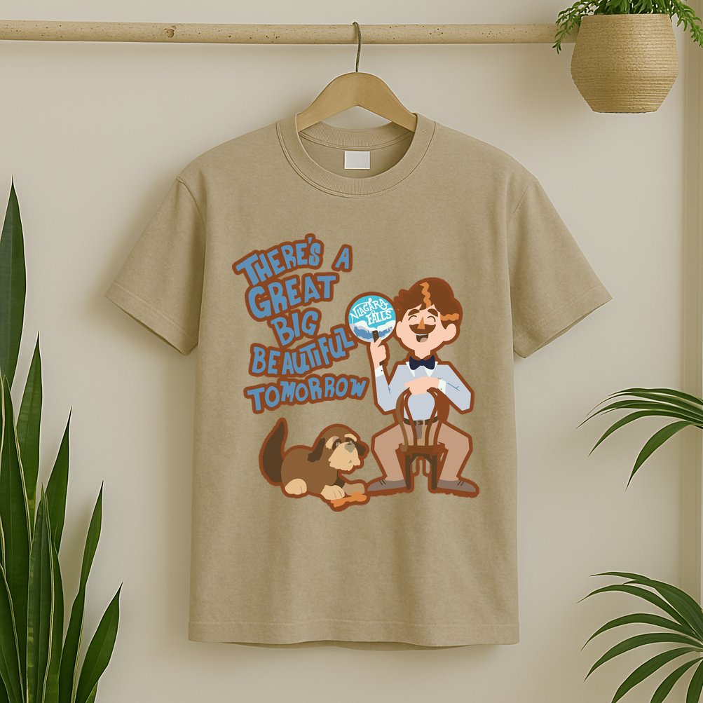 Theres A Great Big Beautiful Tomorrow Men And Dog T-Shirt