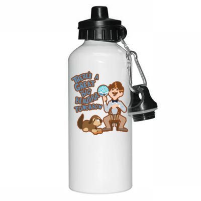 Theres A Great Big Beautiful Tomorrow Men And Dog Aluminum Water Bottle