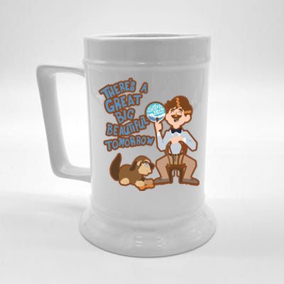 Theres A Great Big Beautiful Tomorrow Men And Dog Beer Stein