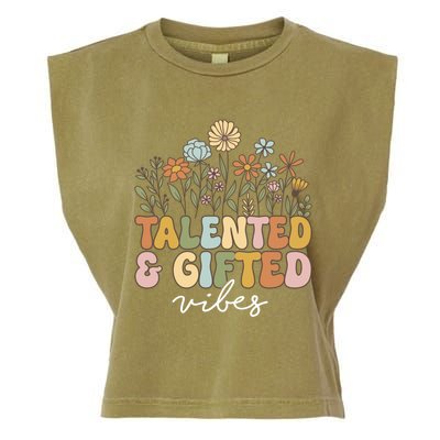 Talented And Gifted Vibes Teaching School Appreciation Funny Gift Garment-Dyed Women's Muscle Tee