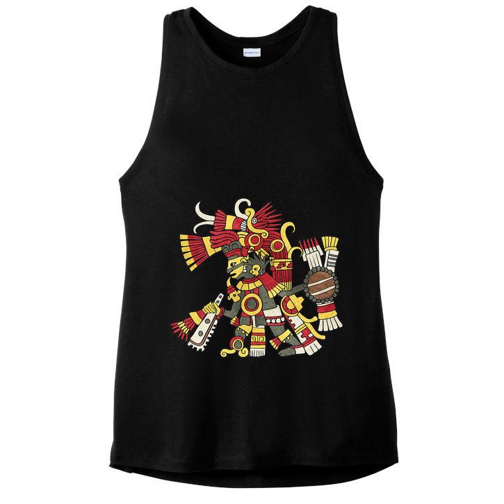 Tezcatlipoca Aztec God Nahuatl Mayan Inca Toltec Ladies PosiCharge Tri-Blend Wicking Tank