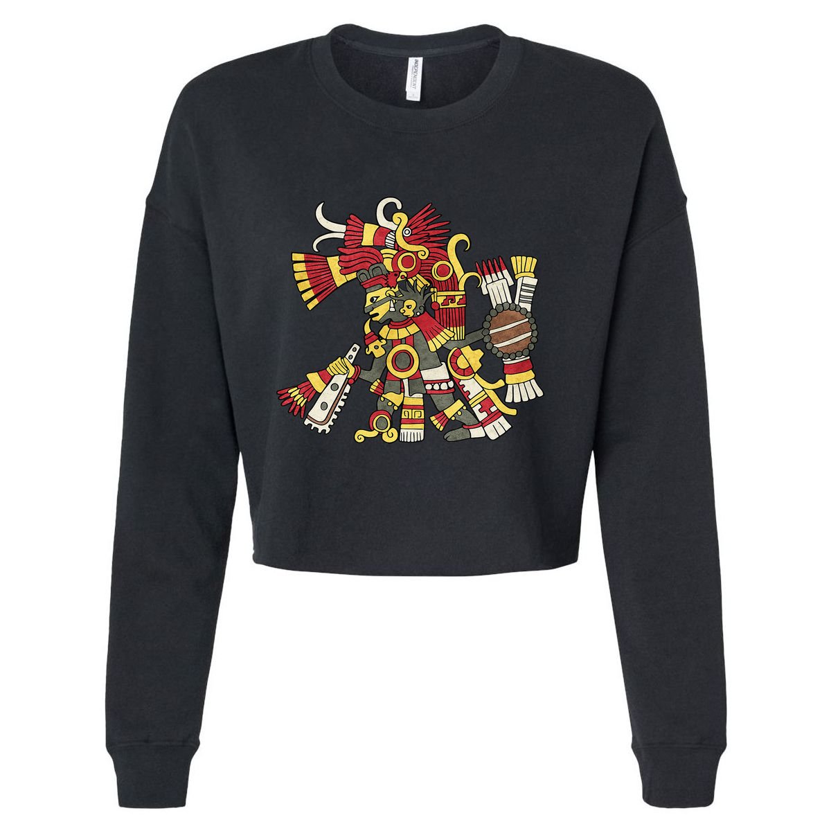 Tezcatlipoca Aztec God Nahuatl Mayan Inca Toltec Cropped Pullover Crew