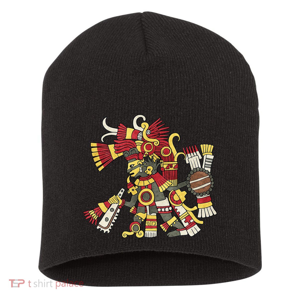 Tezcatlipoca Aztec God Nahuatl Mayan Inca Toltec Short Acrylic Beanie