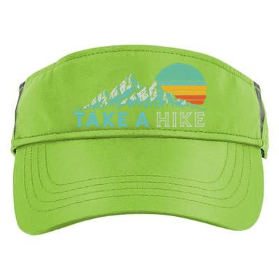 Take A Hike Funny Gift Retro Vibe Mountains 70's Hiking Gift Adult Drive Performance Visor