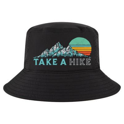 Take A Hike Funny Gift Retro Vibe Mountains 70's Hiking Gift Cool Comfort Performance Bucket Hat