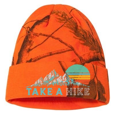 Take A Hike Funny Gift Retro Vibe Mountains 70's Hiking Gift Kati Licensed 12" Camo Beanie