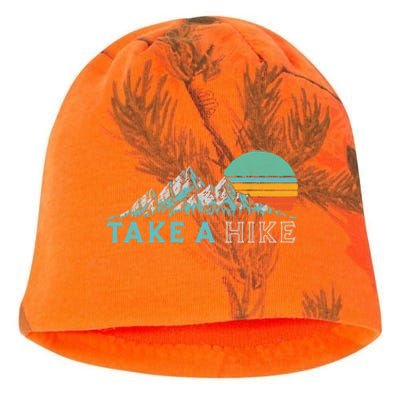 Take A Hike Funny Gift Retro Vibe Mountains 70's Hiking Gift Kati - Camo Knit Beanie