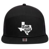 Texan At Heart  7 Panel Mesh Trucker Snapback Hat