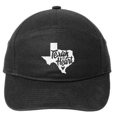 Texan At Heart  7-Panel Snapback Hat