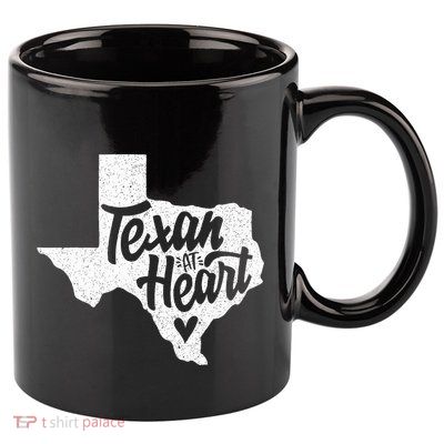 Texan At Heart  11oz C Handle Ceramic Mug