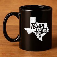 Texan At Heart  11oz C Handle Ceramic Mug