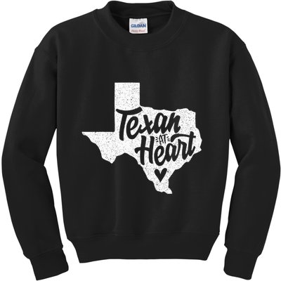Texan At Heart  Kids Sweatshirt