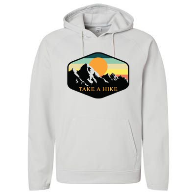 TAKE A HIKE RETRO VINTAGE OUTDOOR HIKING Performance Fleece Hoodie